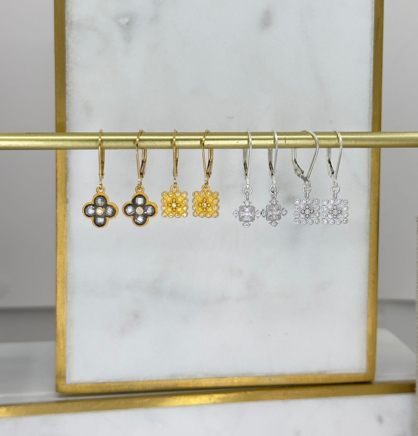 Noir Quatrefoil Earrings