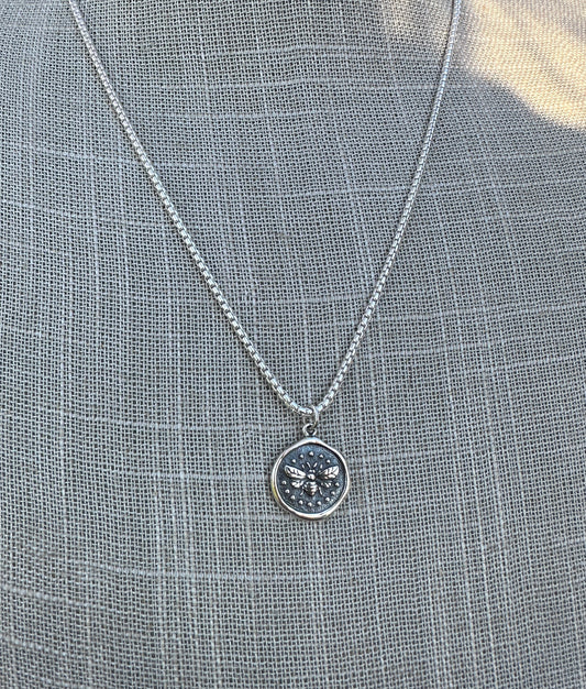 Wax Seal Bee  Necklace